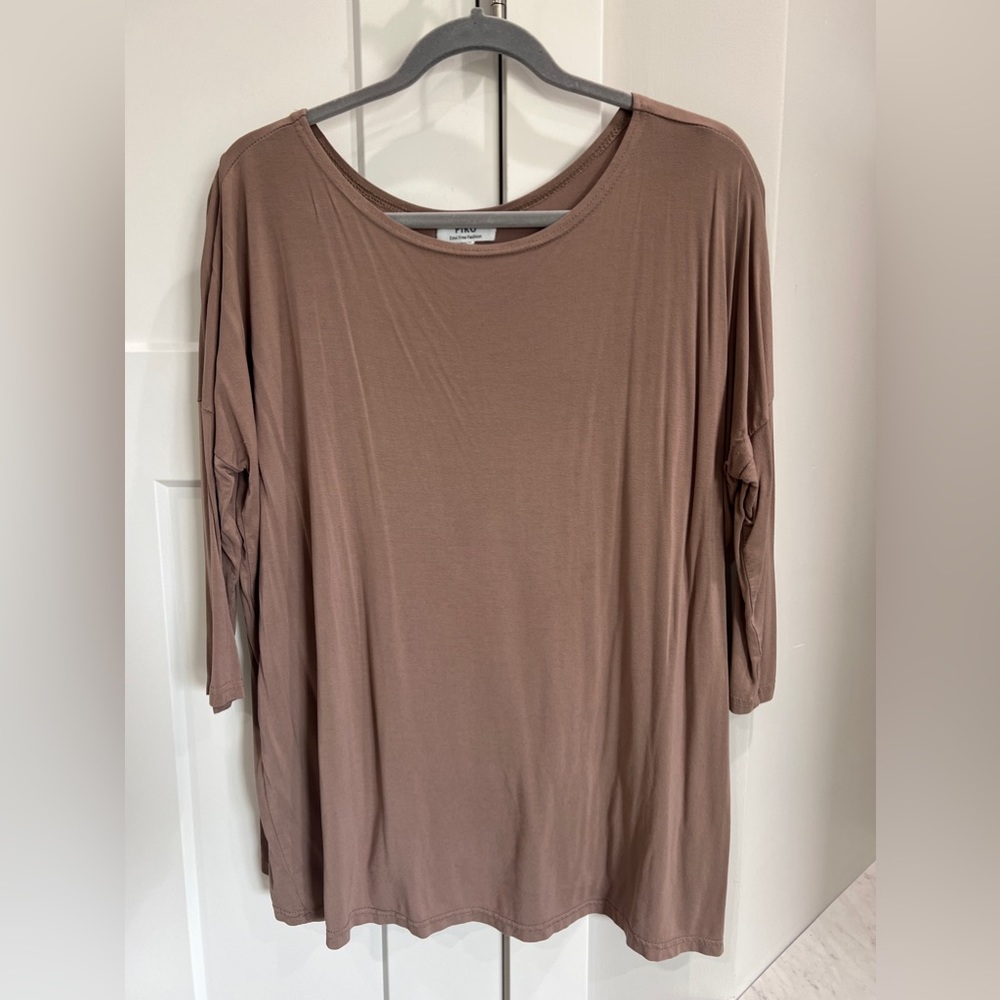 PIKO 1988 3/4 sleeve bamboo spandex top shirt oversize Size Small